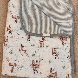 Organic Cotton Burts Bees Kids Christmas Blanket 28 X 38 Inches Baby Reversible